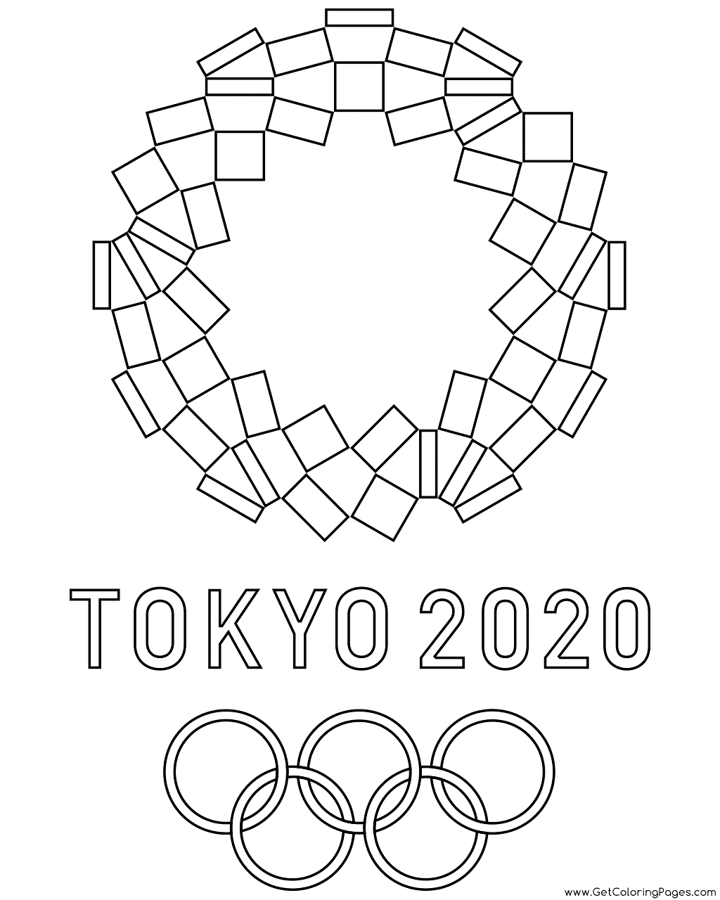 Tokyo 2020 Logo Coloring Pages