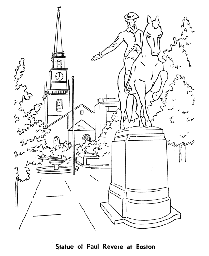 Paul Revere Coloring Page