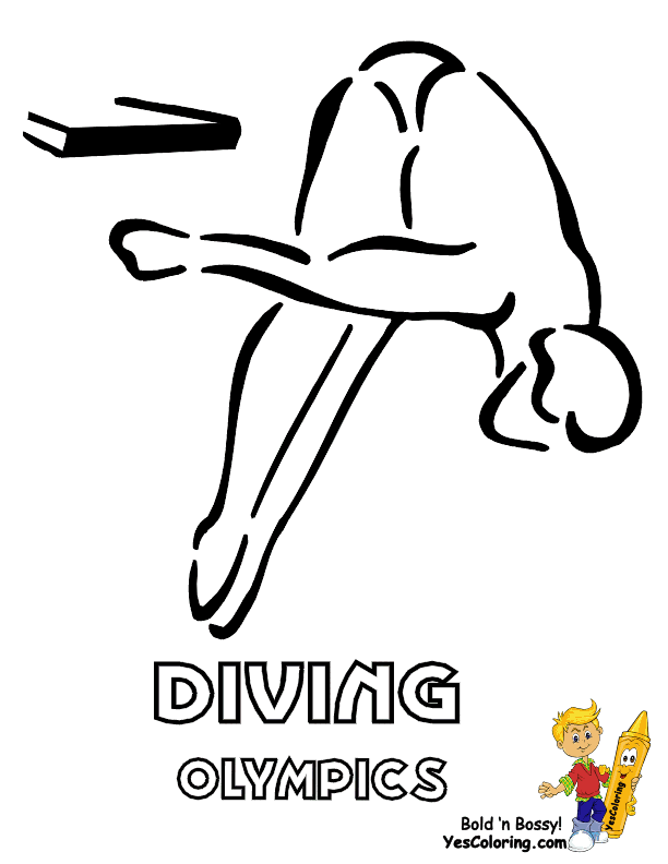 Olympic Diver Coloring Pages for Kids