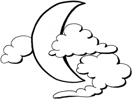 Moon and Cloud Coloring Page