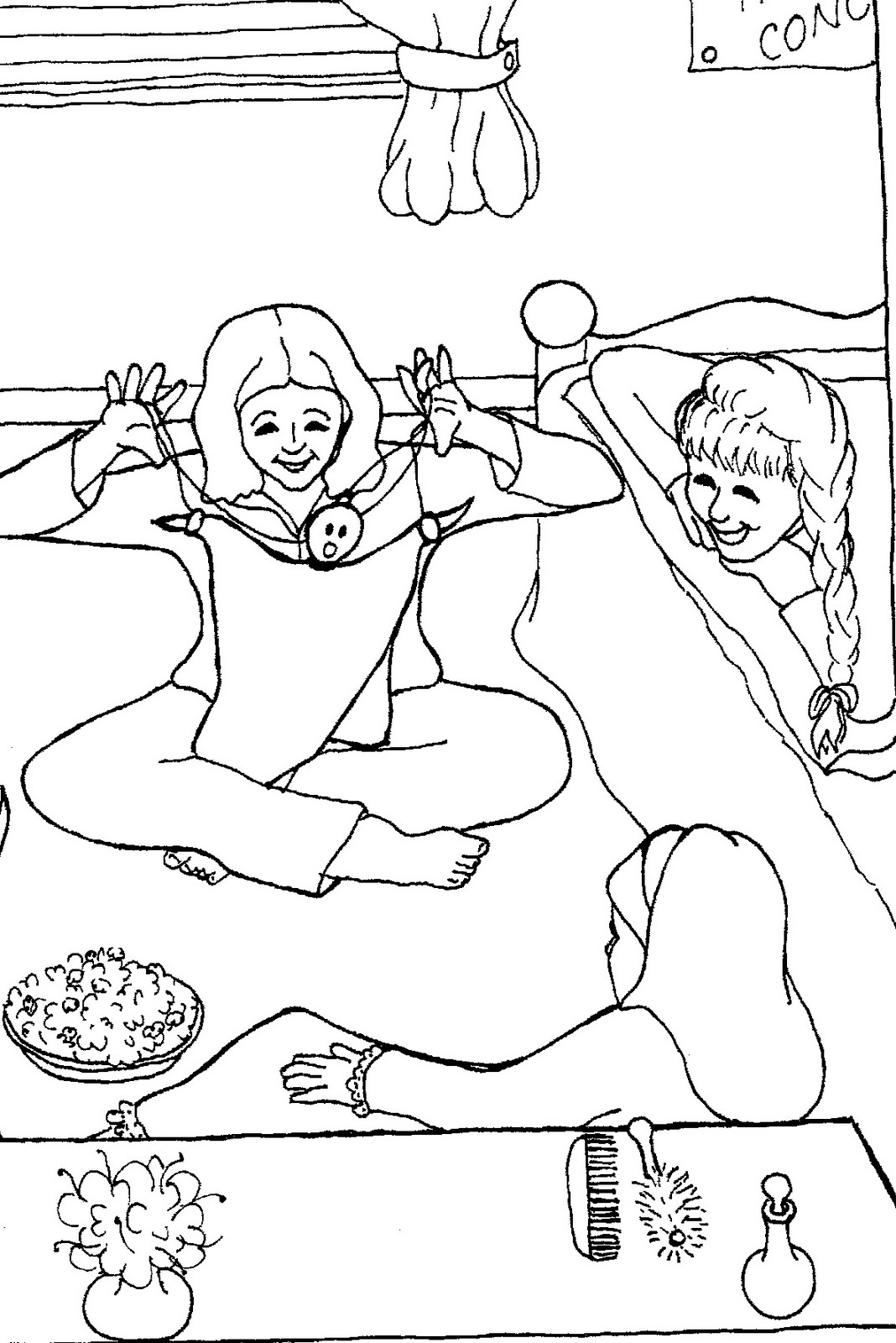 Pajama Party Coloring Pages