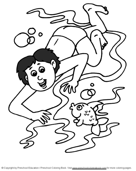 Summer Swimming Coloring Pages