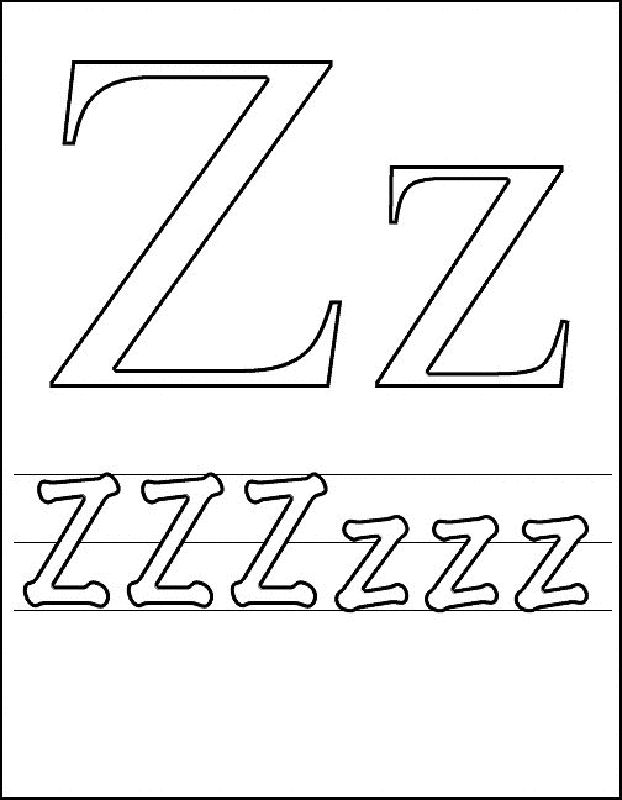 Alphabet Coloring Letter Z