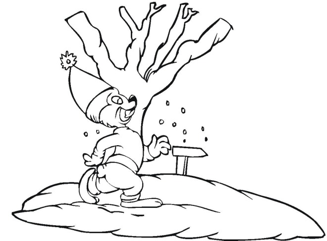 Winter Animals Coloring Sheets