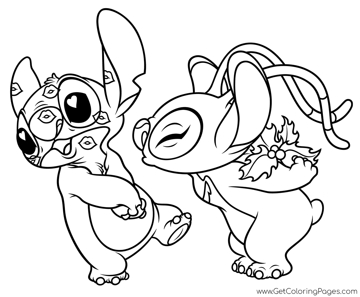 stitch and angel coloring pages