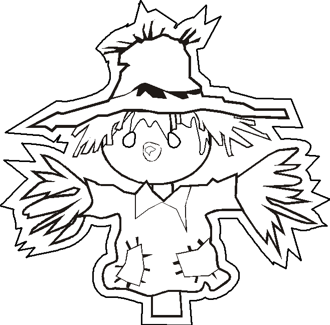 Fall Scarecrow Coloring Page