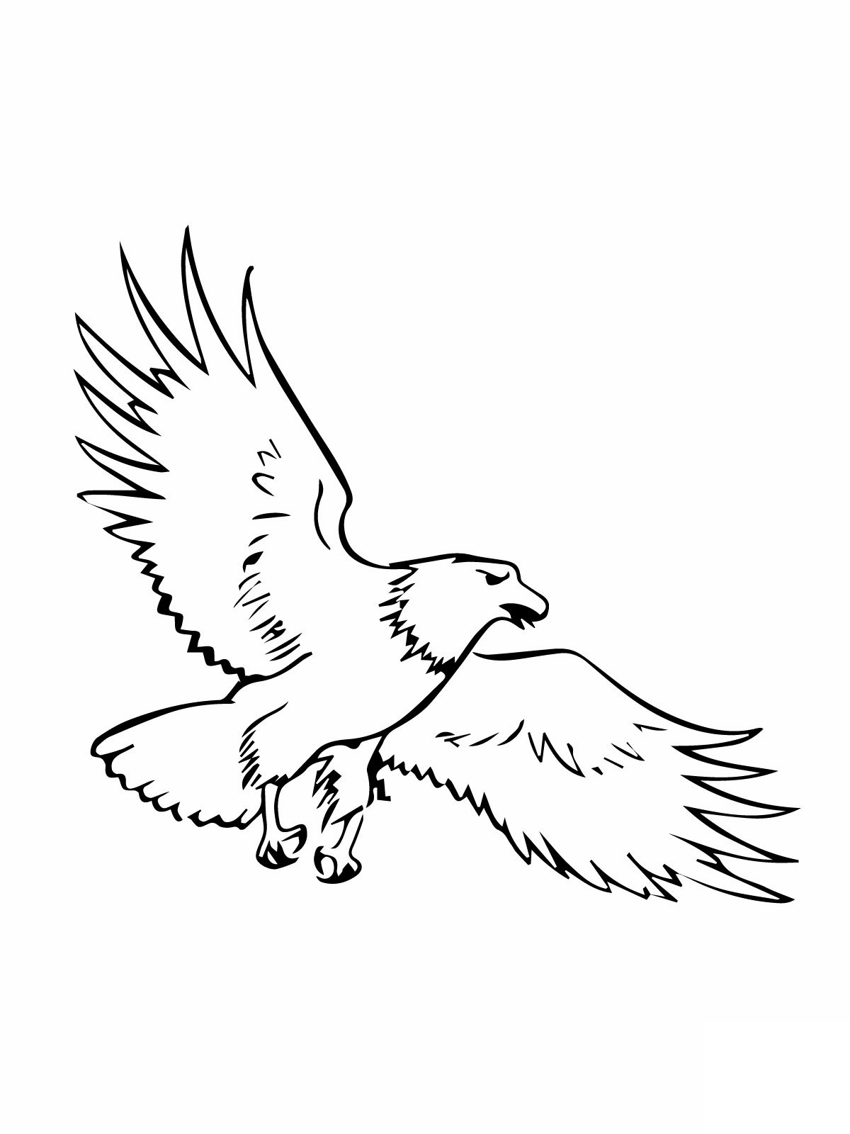Flying Bald Eagle Coloring