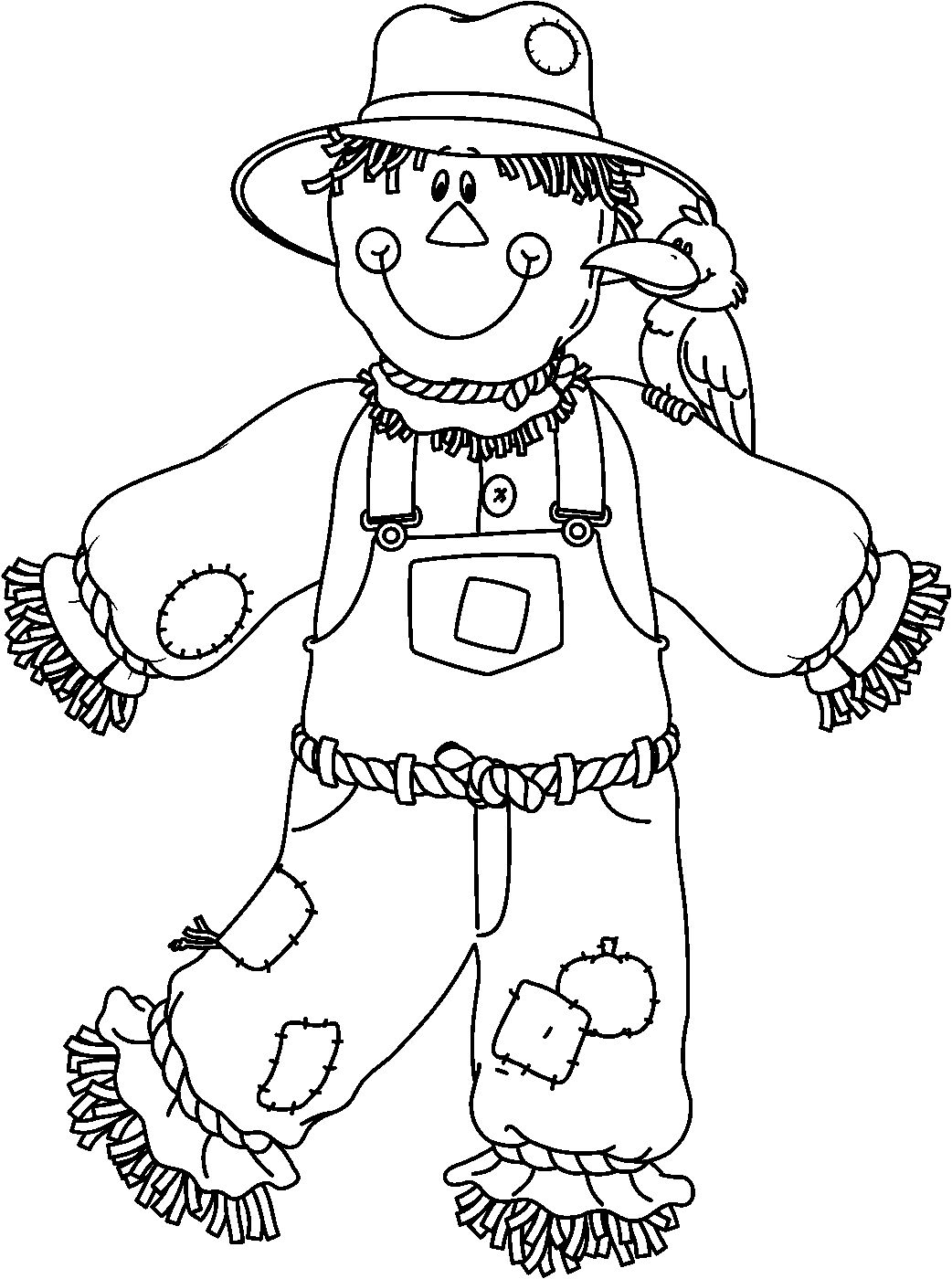 Black and White Scarecrow Clip Art