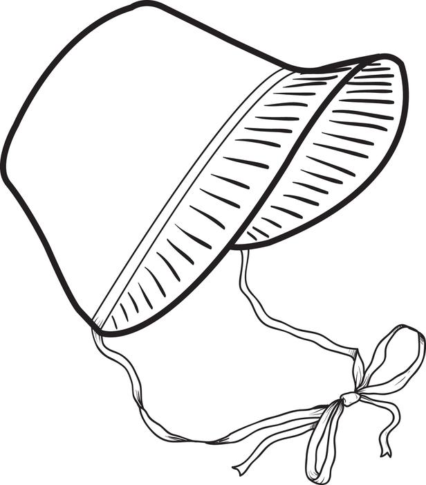 Pilgrim Bonnet Coloring Page