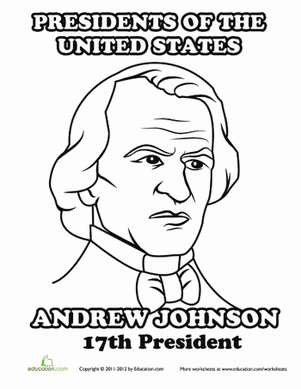 President Andrew Johnson Coloring Pages