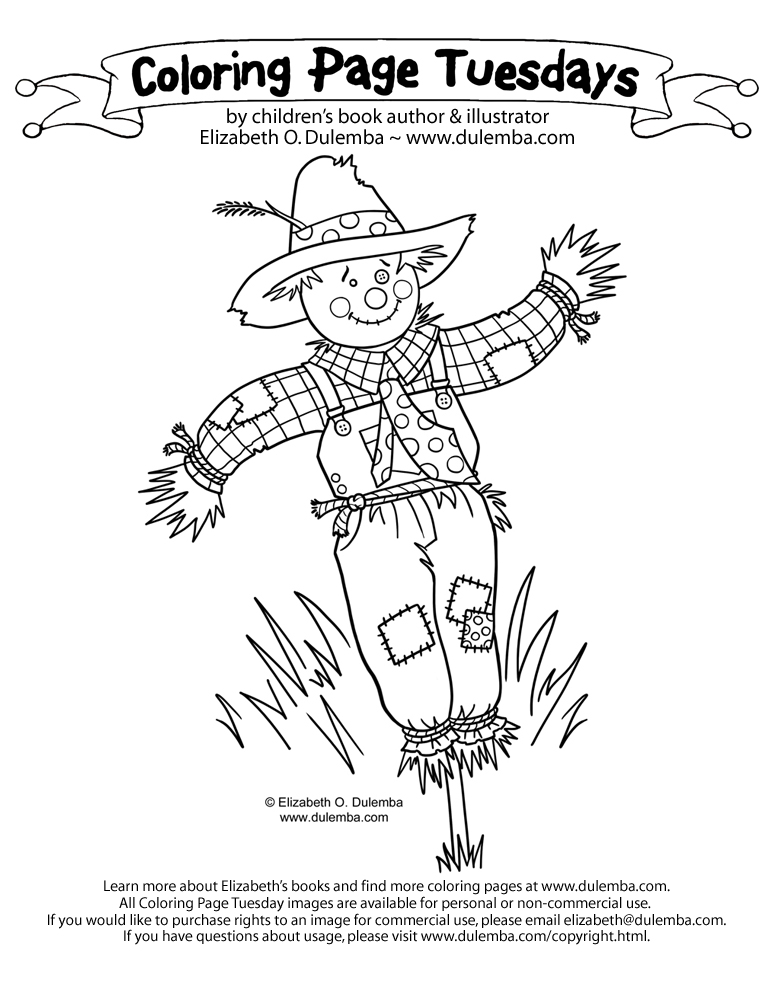 Scarecrow Coloring Book Pages