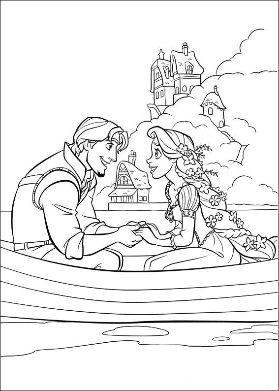 Rapunzel and Flynn Coloring Pages