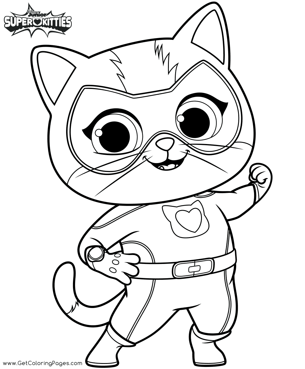 Strong Buddy SuperKitties Coloring Pages