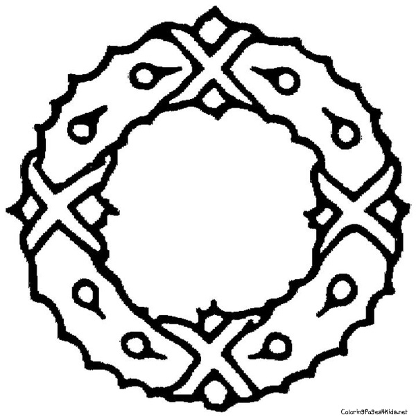 Christmas Wreath Coloring Page