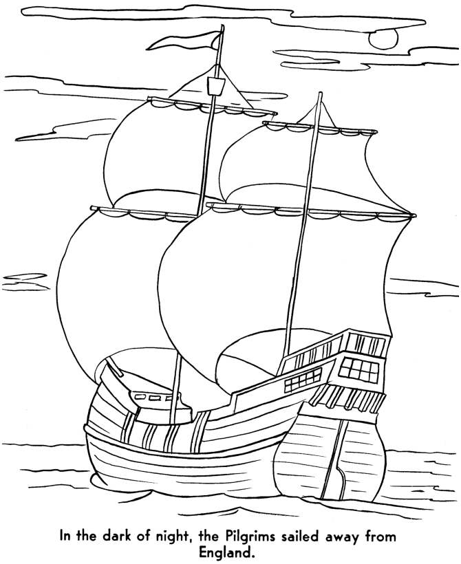 Pilgrims Mayflower Coloring Pages