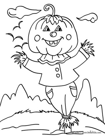 Scarecrow Jack O Lantern Coloring Page