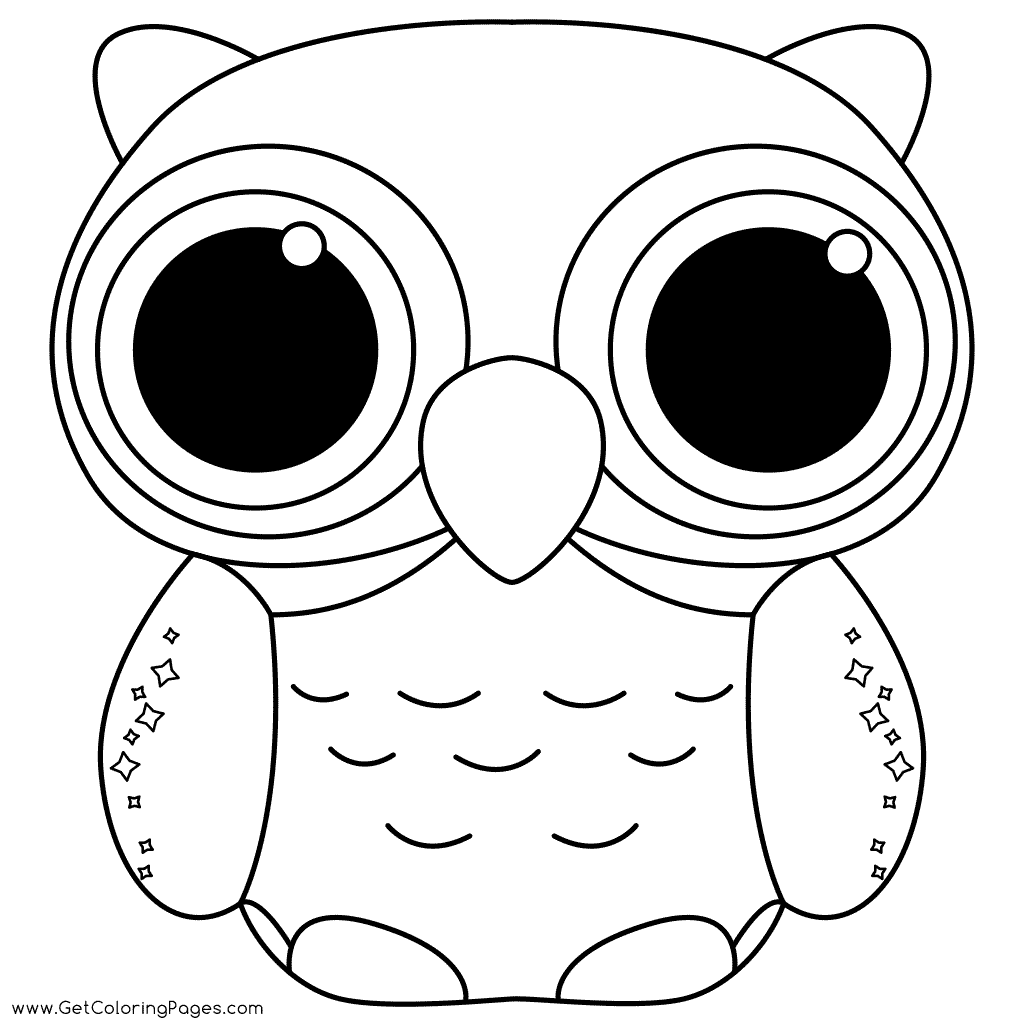 Owl with Big Eyes Coloring Pages for Free