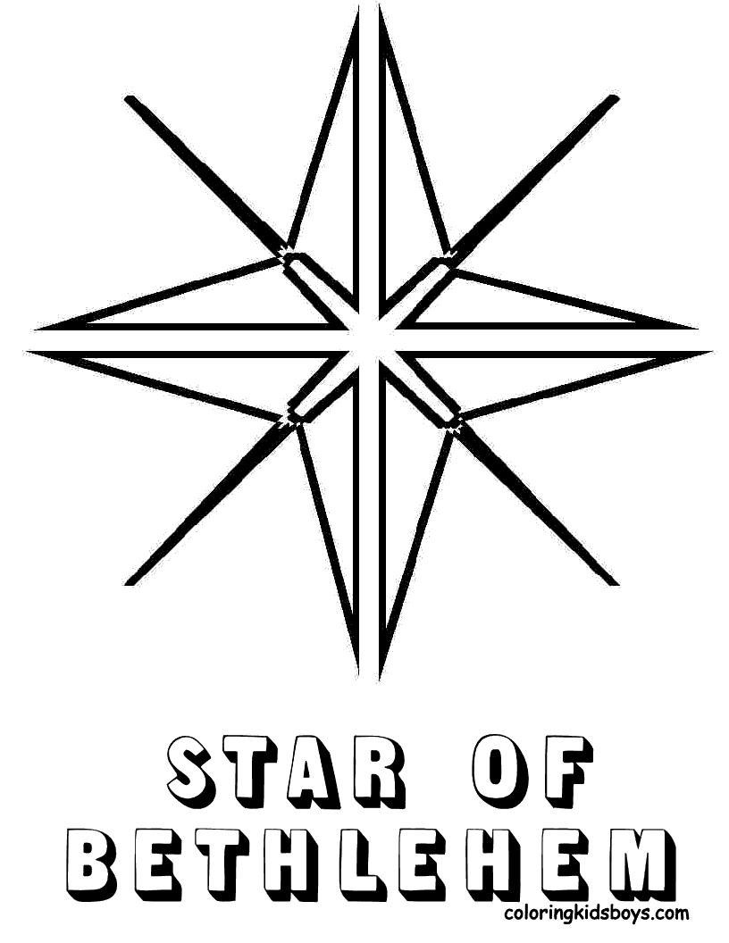 Star of Bethlehem Christmas Star Coloring Page