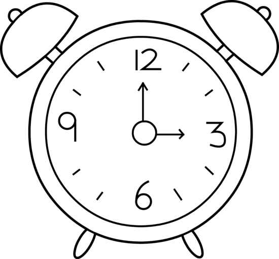 Alarm Clock Clip Art Black and White