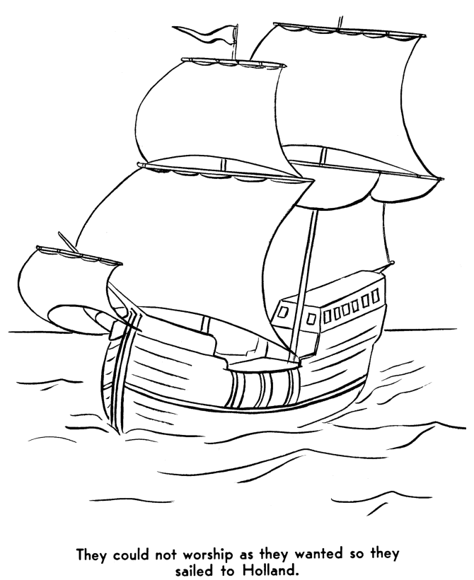 Pilgrim History Coloring Pages