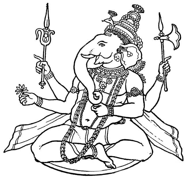 Ganesh Outline Clip Art