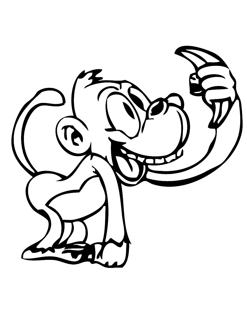 Cute Monkey Coloring Pages Printable