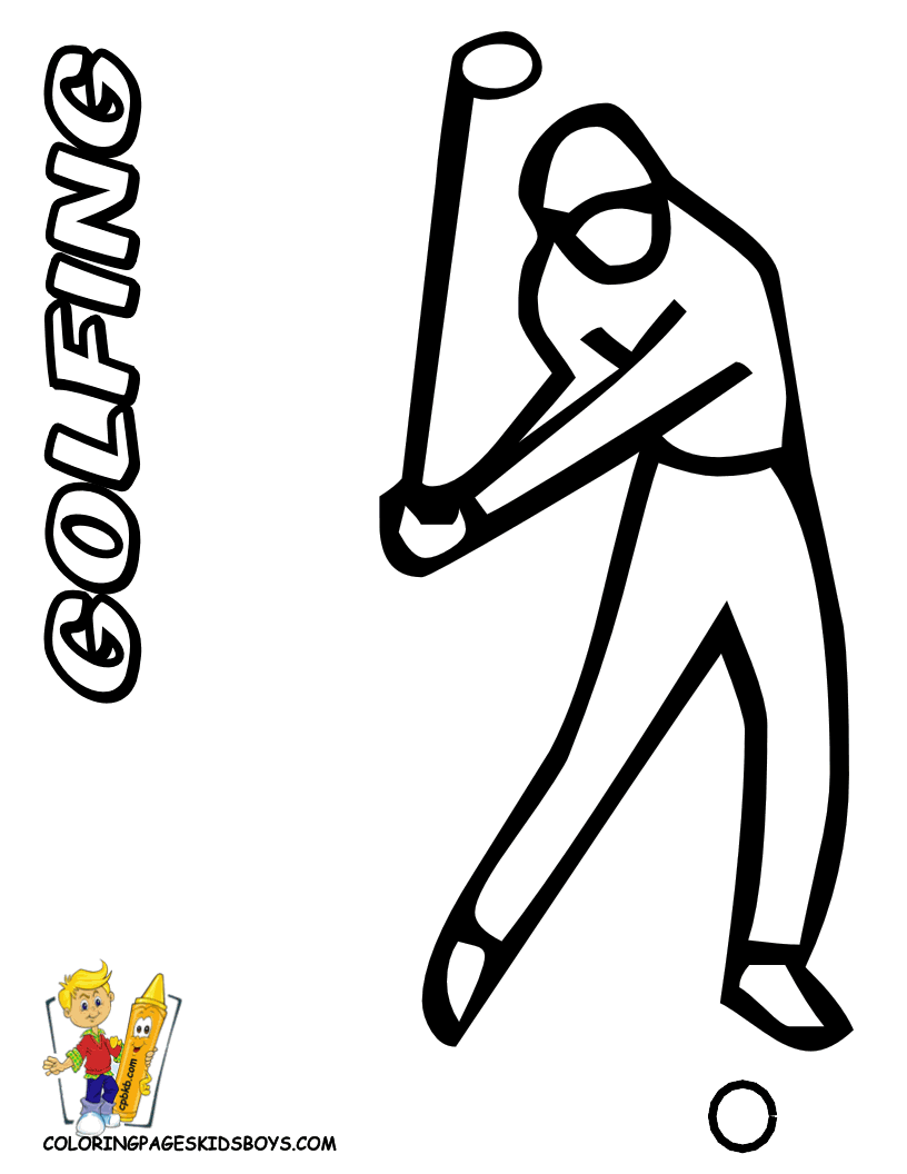 Kids Golf Coloring Pages