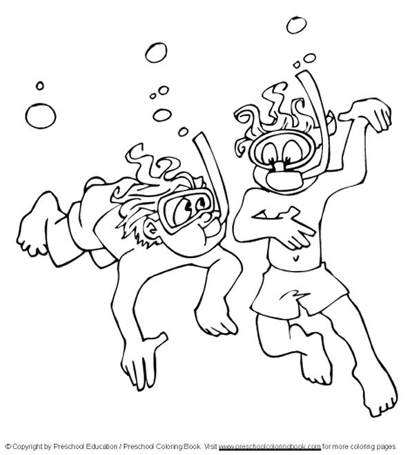 Diving Coloring Page