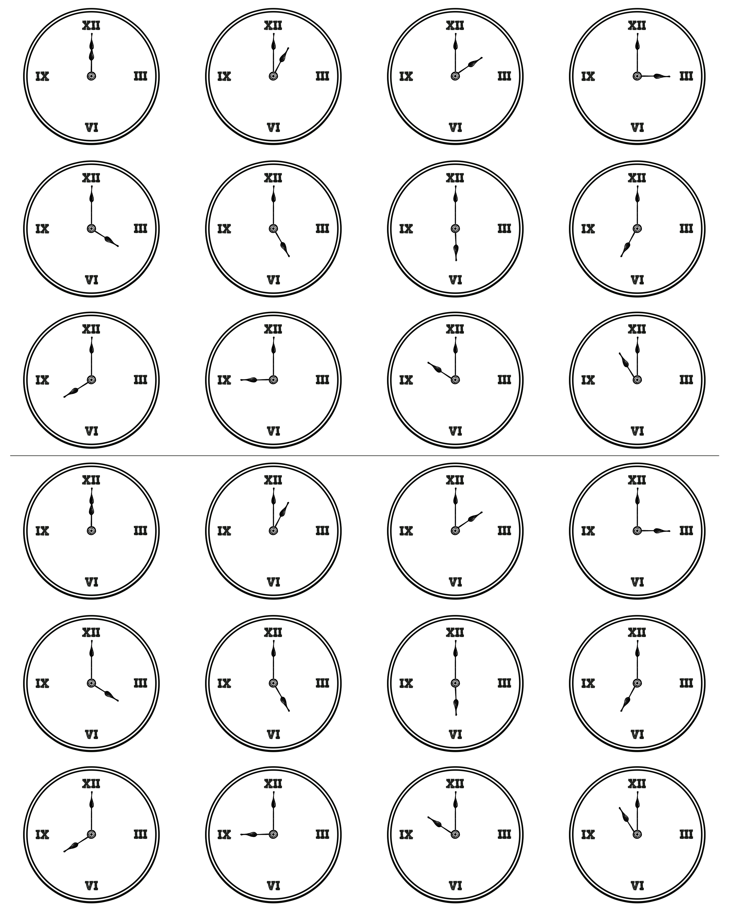 Clock Face Printable Coloring