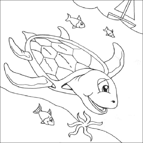 Underwater Turtles Coloring Pages