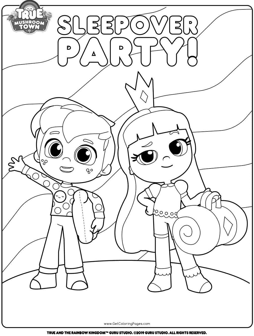 True Sleepover Party Coloring Pages