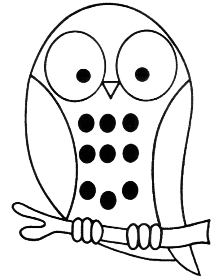 Cute Cartoon Owl Coloring Pages