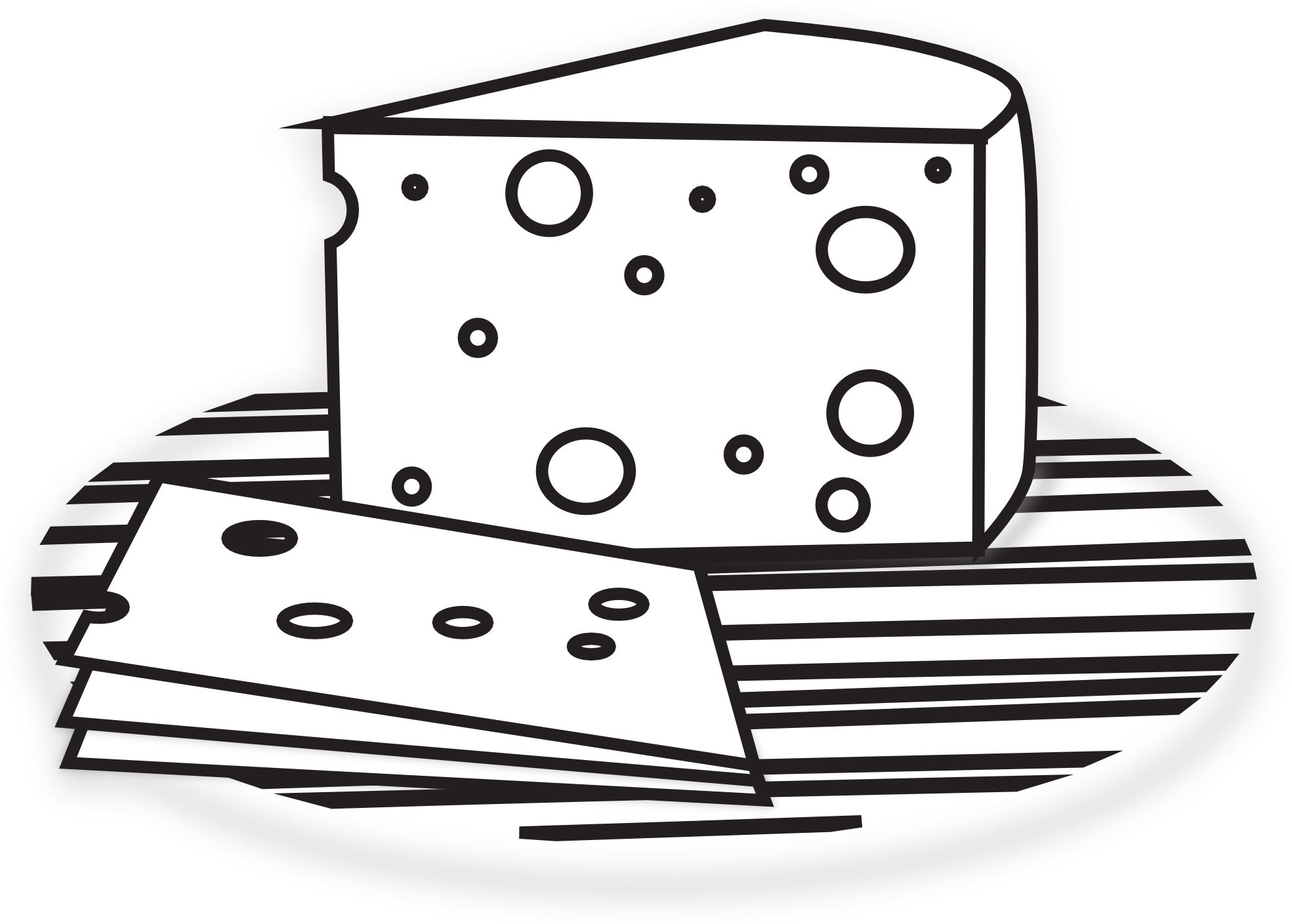 Cheese Clip Art Black and White