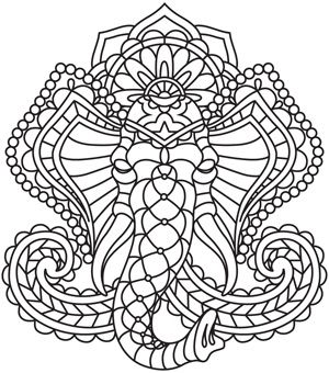 Elephant Design Coloring Pages