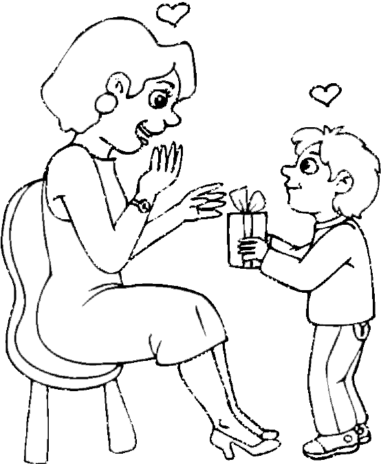 Mother and Son Coloring Pages