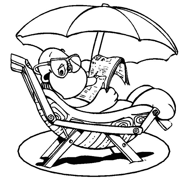 Turtle & Umbrella Coloring Pages