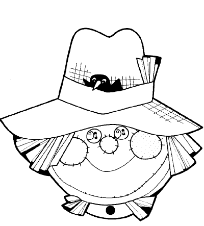 Scarecrow Head Coloring Page