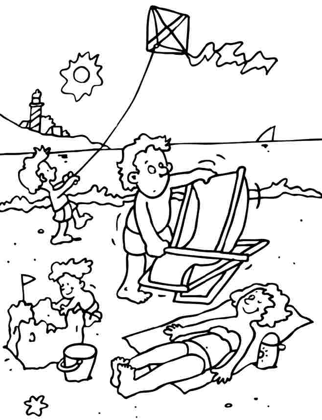 Summer Beach Coloring Pages