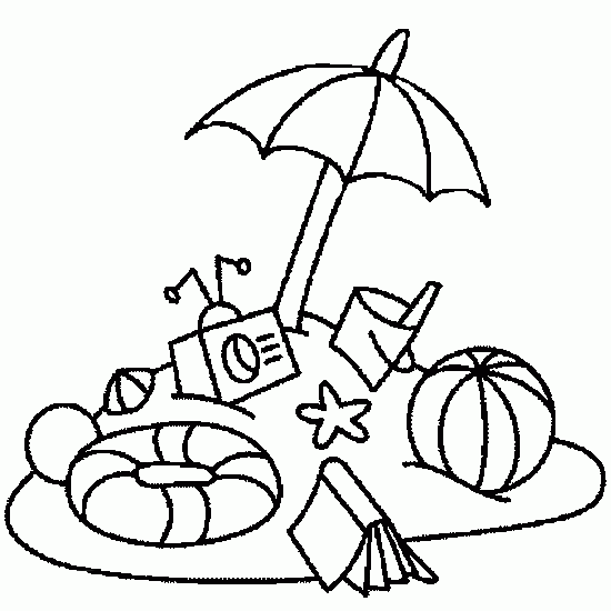 Summer Beach Coloring Pages