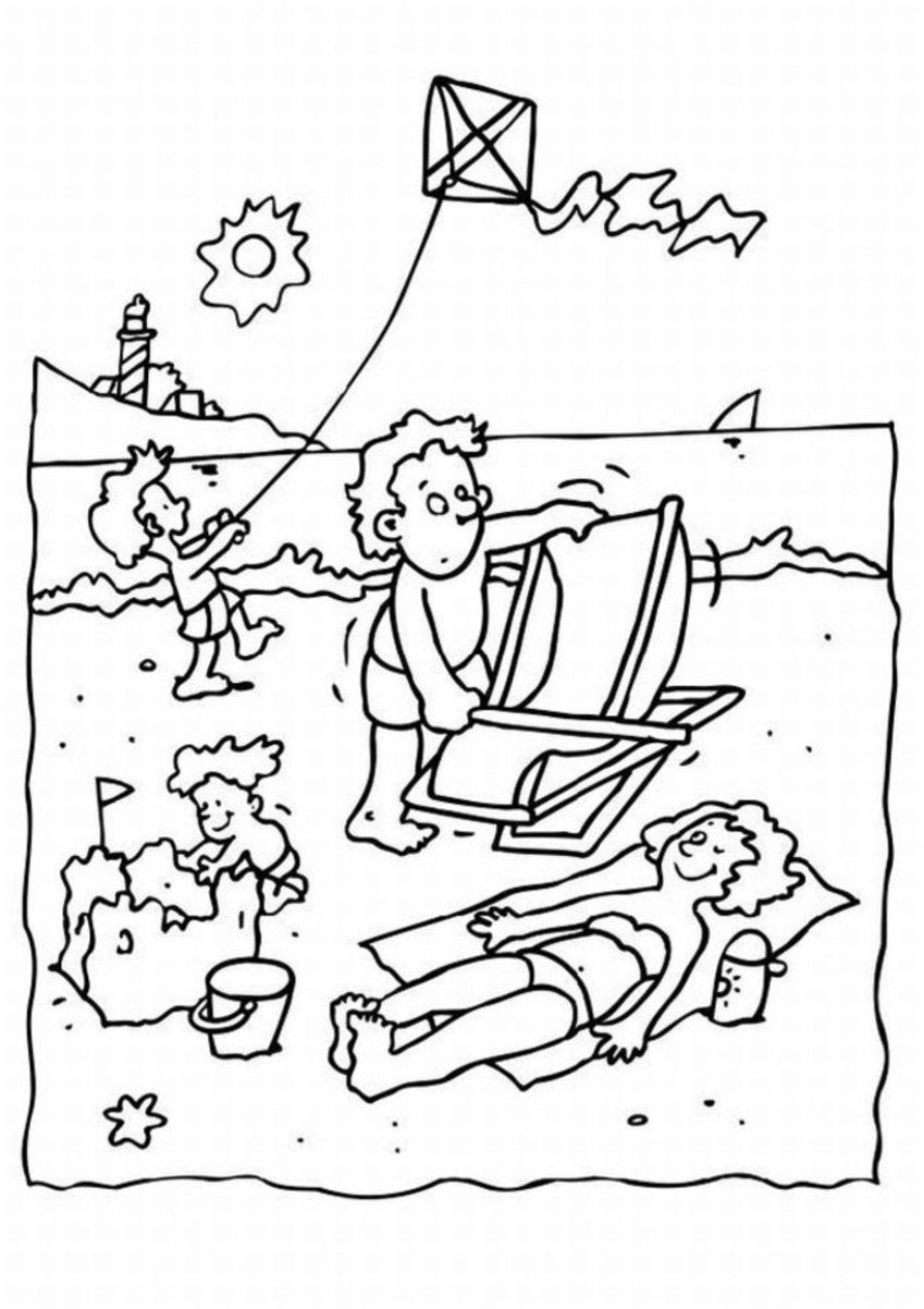 Summer Beach Coloring Pages