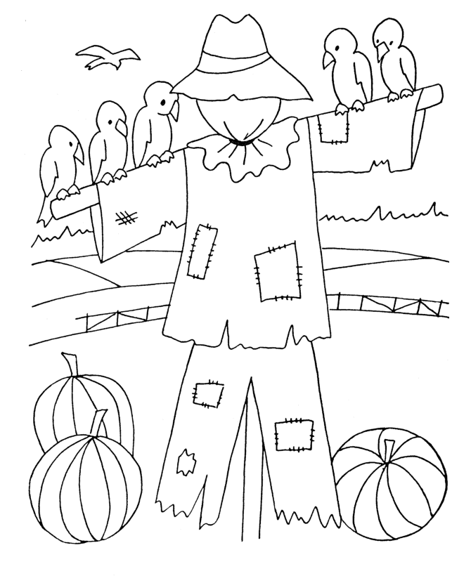 Halloween Scarecrow Coloring Page