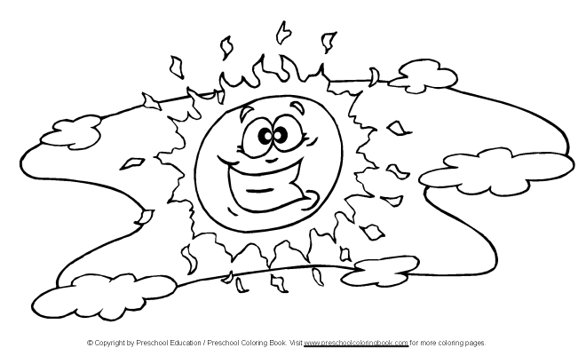 Happy Sun Coloring Page