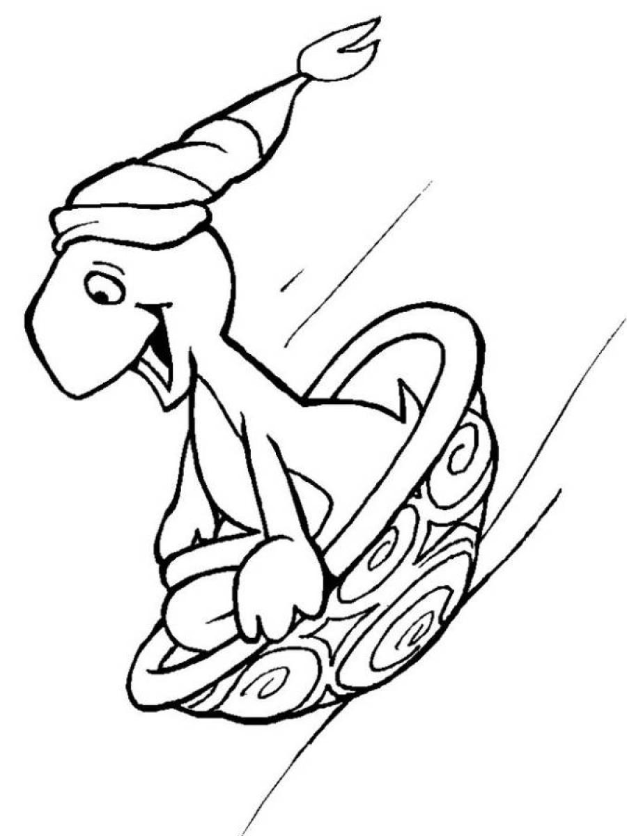 Winter Coloring Pages Turtle