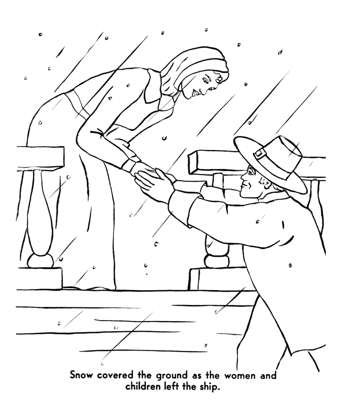 Pilgrims Mayflower Coloring Pages