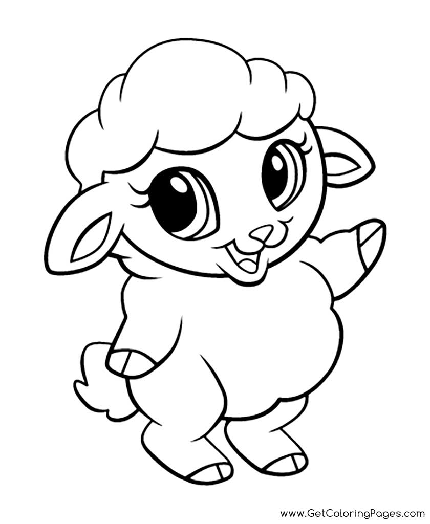 Cute Baby Animal Coloring Pages Printable Sheep