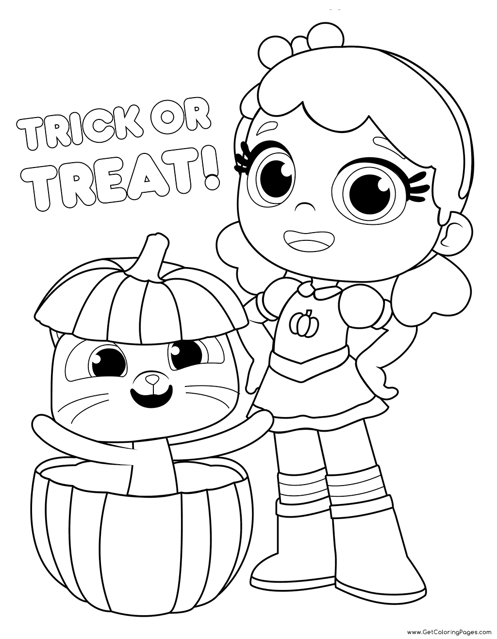 Trick or Treat Coloring Pages