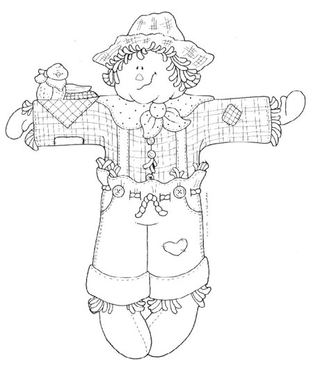 Cute Scarecrow to Color