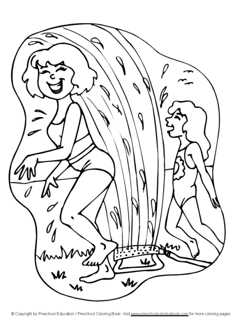 Summer Sprinkler Fun Coloring Pages