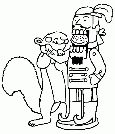 Nutcracker and Squirrel Coloring Page