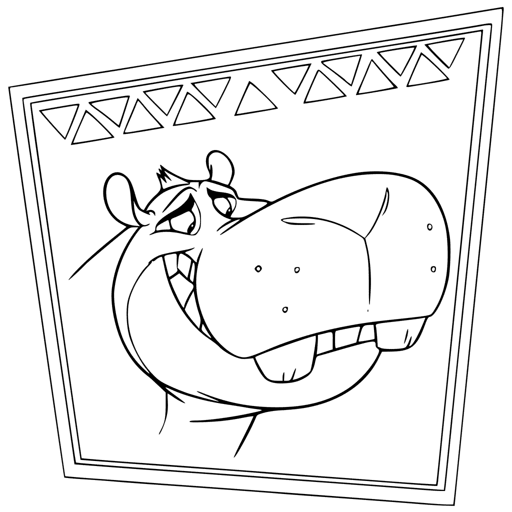 Surprised Hippo from Lion Guard Coloring Pages
